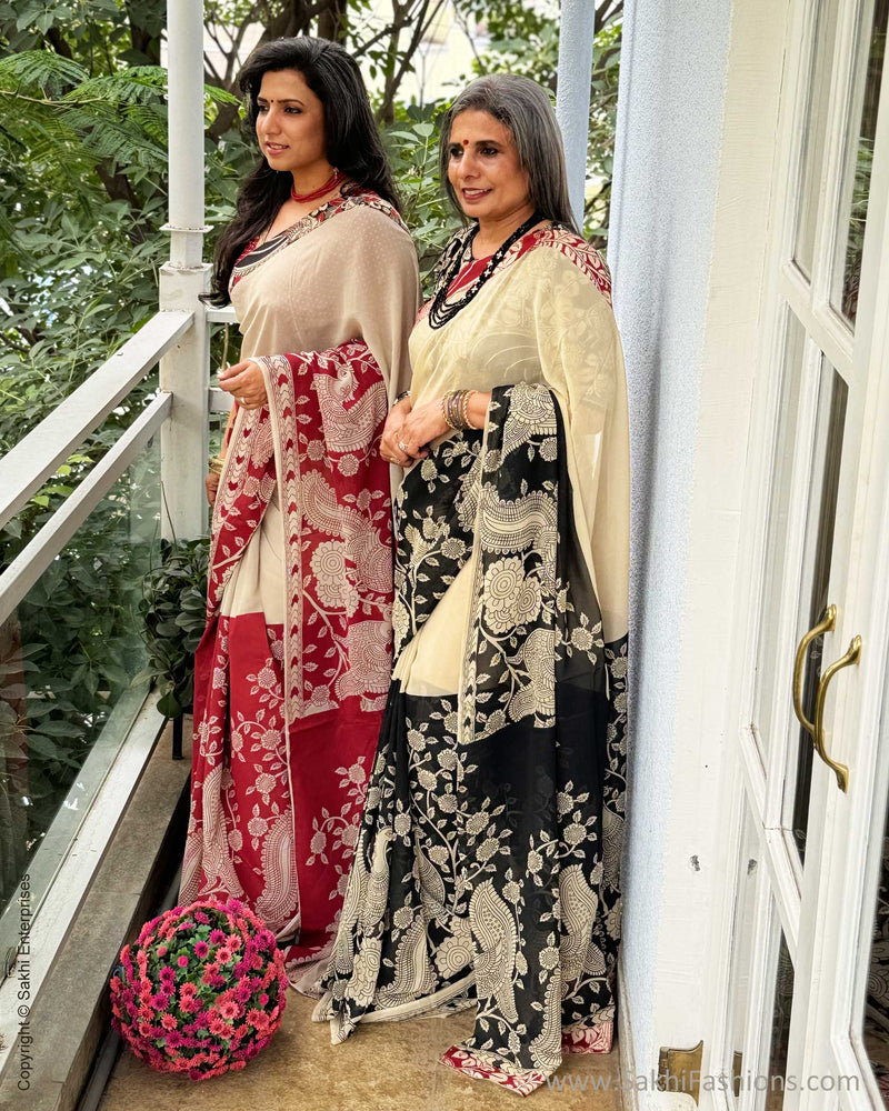 EE-X07622 Red Georgette Kalamkari