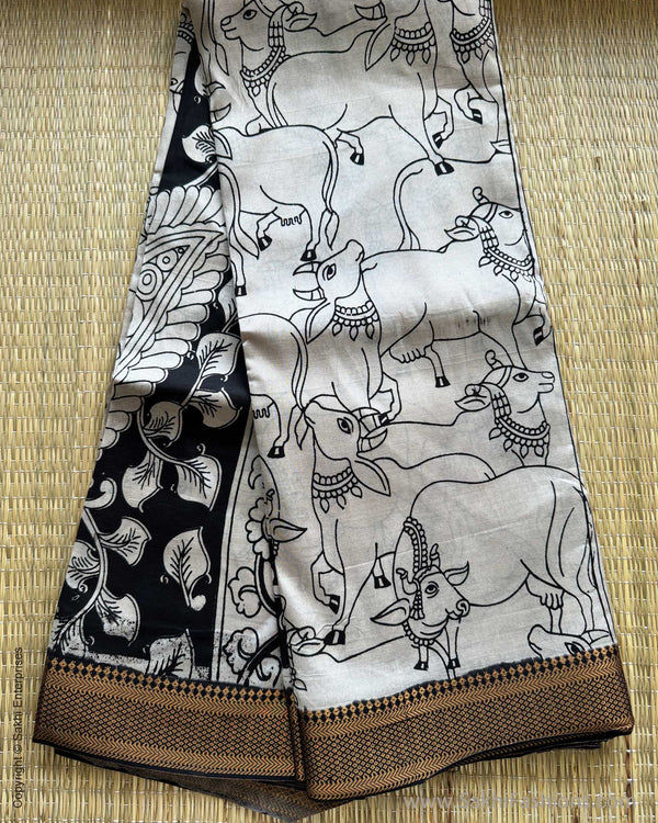 EE-X06807 Nandi Kalamkari Saree