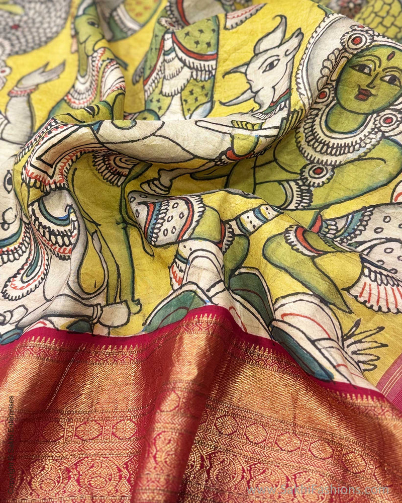 DP-X07925 Kalamkari Kanchi Silk