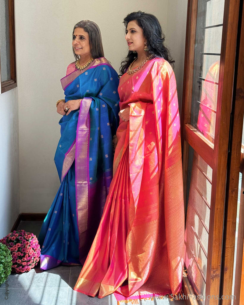 EE-X04481 Peach Vaira Oosi Kanchi Saree