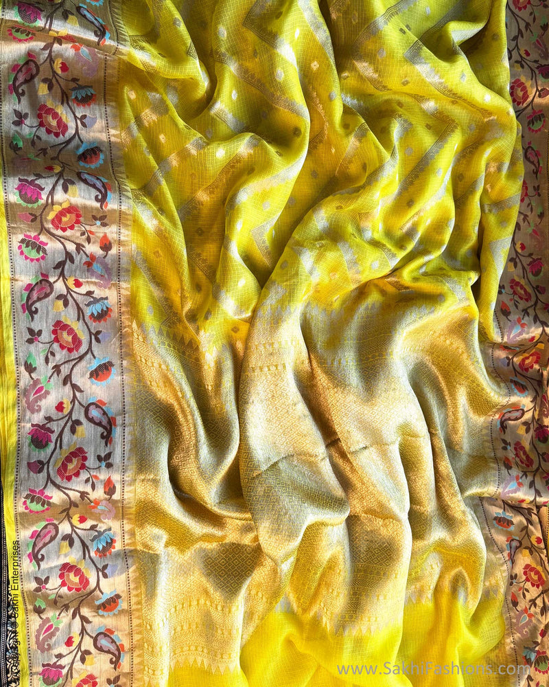 DP-X11806 Yellow Paithani Sari