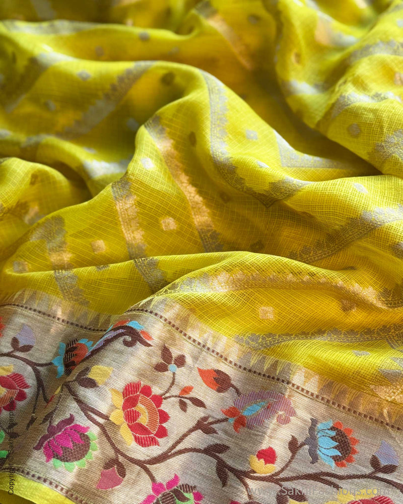 DP-X11806 Yellow Paithani Sari