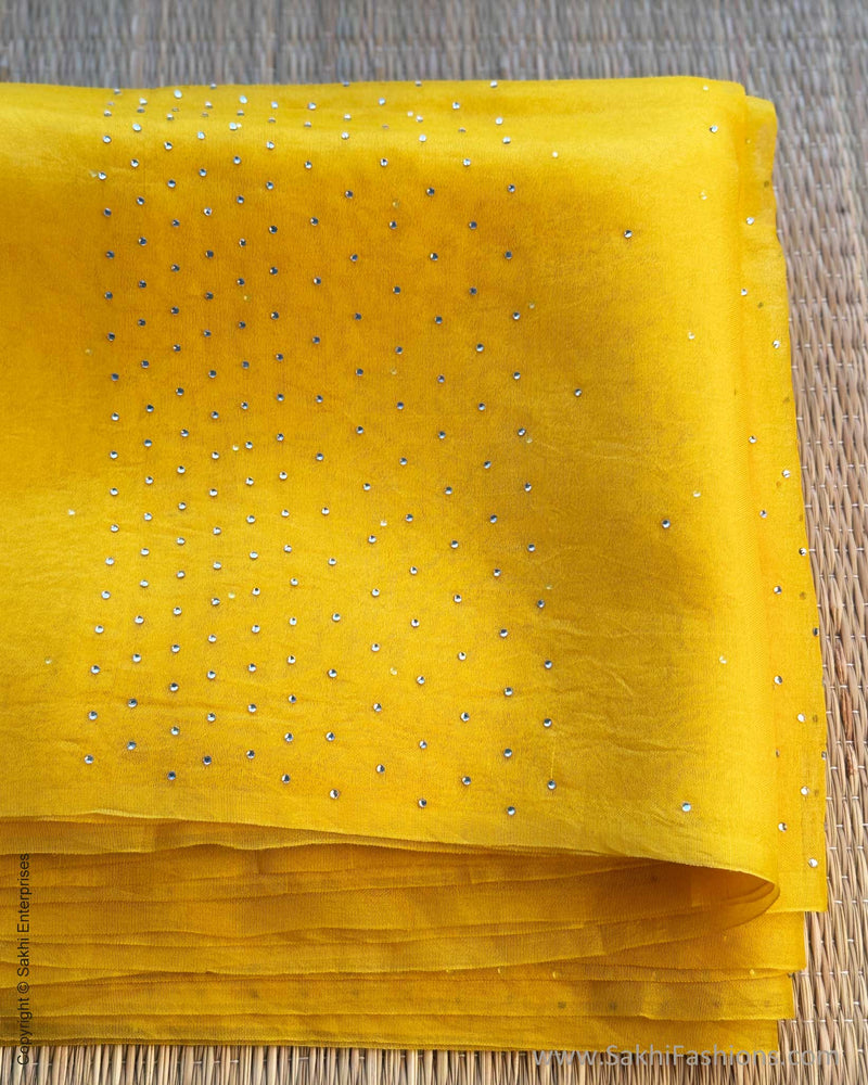 DP-X11803 Yellow Organza silk sari