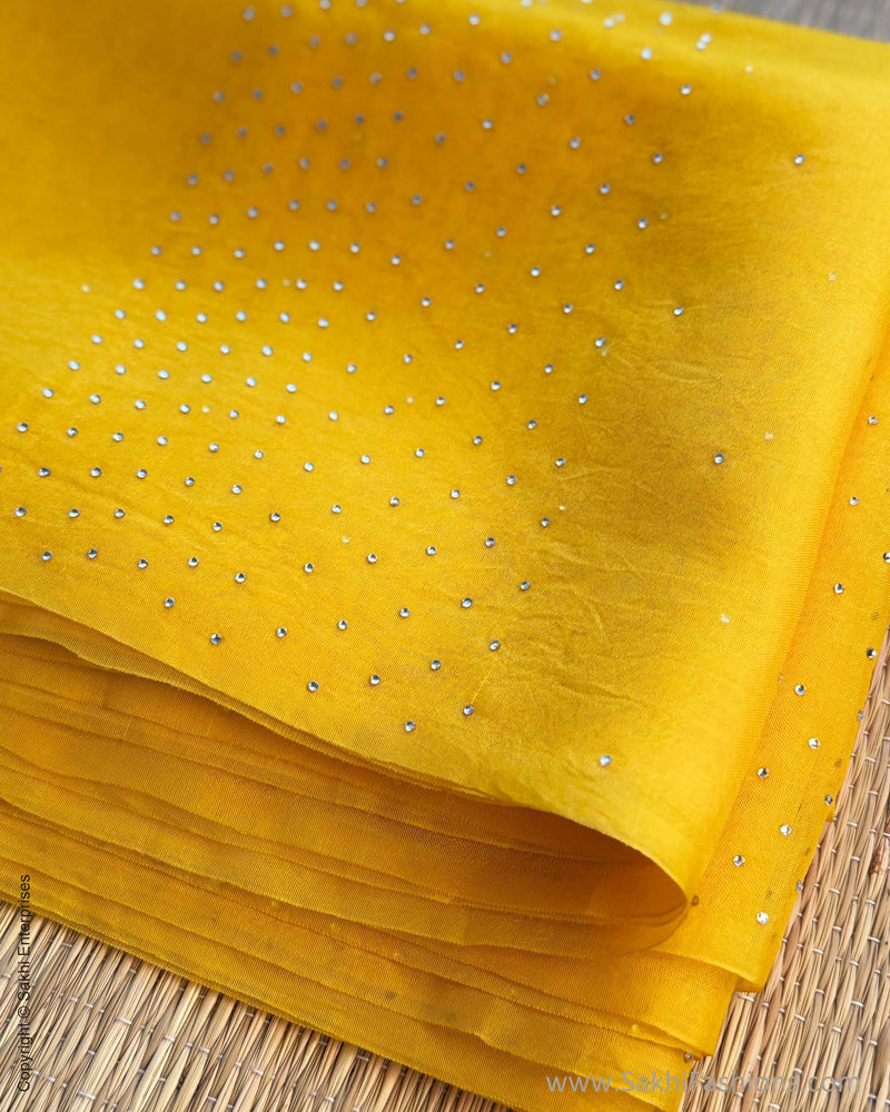 DP-X11803 Yellow Organza silk sari