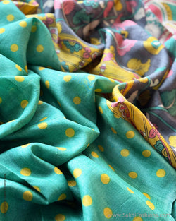 DP-X12778 Polka Kalamkari Tussar Sari