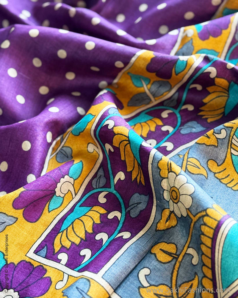 DP-X12780 Polka Kalamkari Tussar Sari