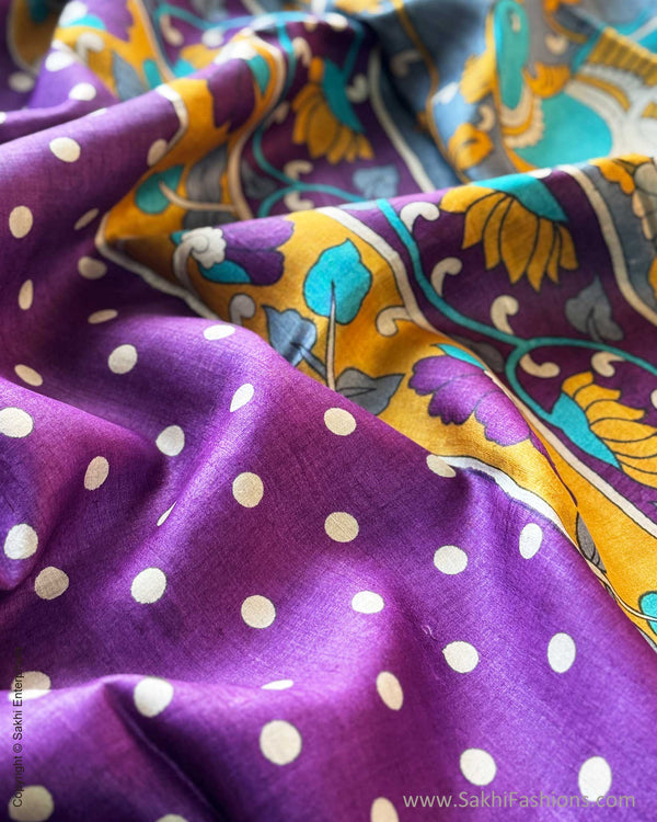 DP-X12780 Polka Kalamkari Tussar Sari