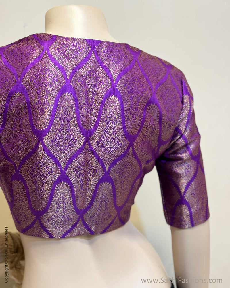 BL-W17225R Purple Banarsi Blouse