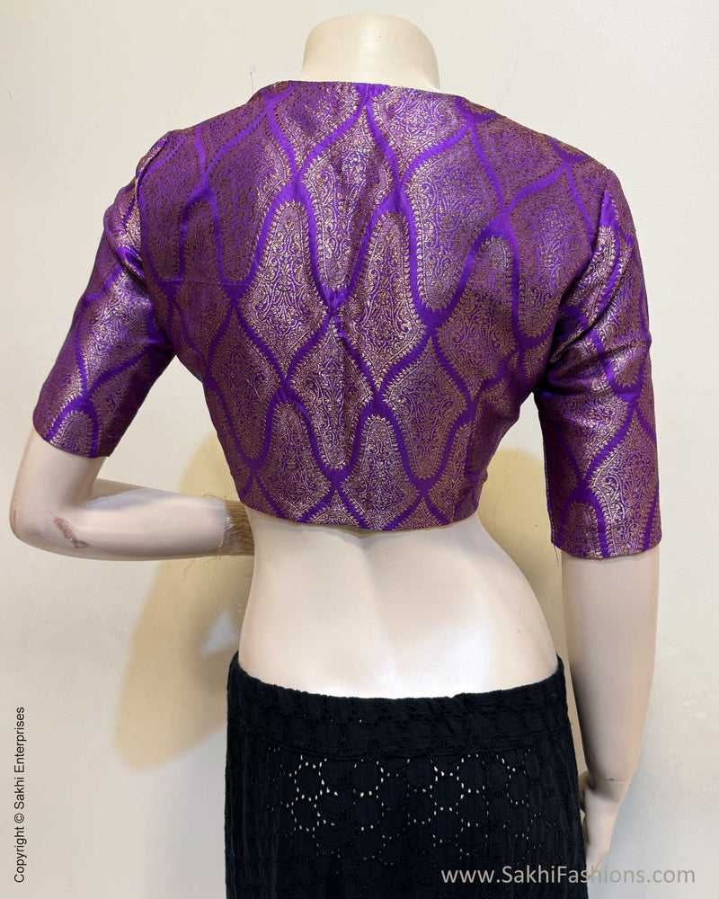 BL-W17225R Purple Banarsi Blouse