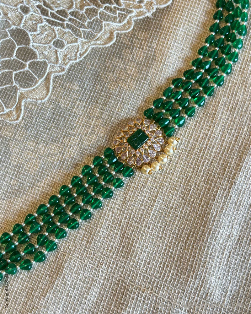 AG-X13004 Green pearl gold Choker