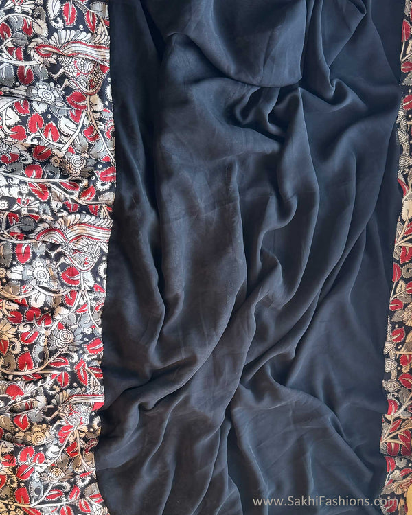 DP-X13819 Kalamkari Ruffle sari