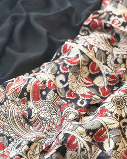 DP-X13819 Kalamkari Ruffle sari