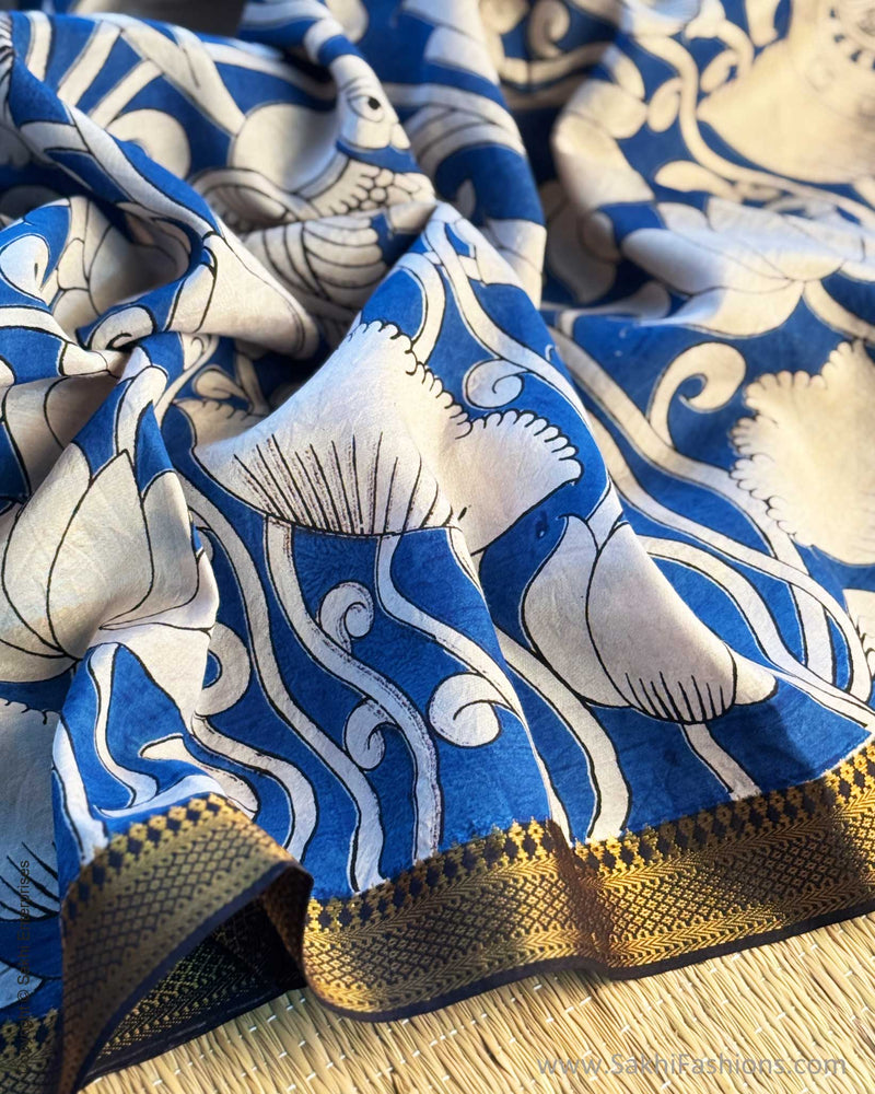 DP-X13952 Blue Kalamkari Saree