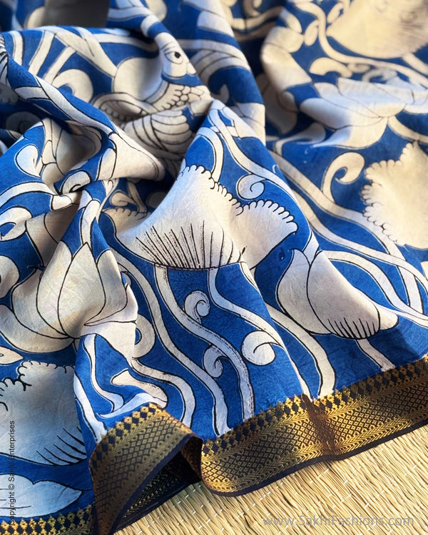 DP-X13952 Blue Kalamkari Saree