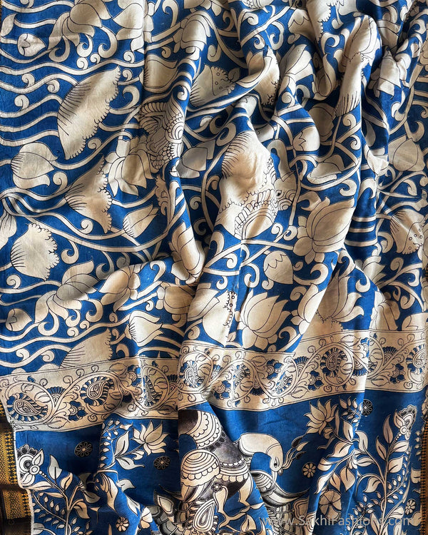 DP-X13952 Blue Kalamkari Saree