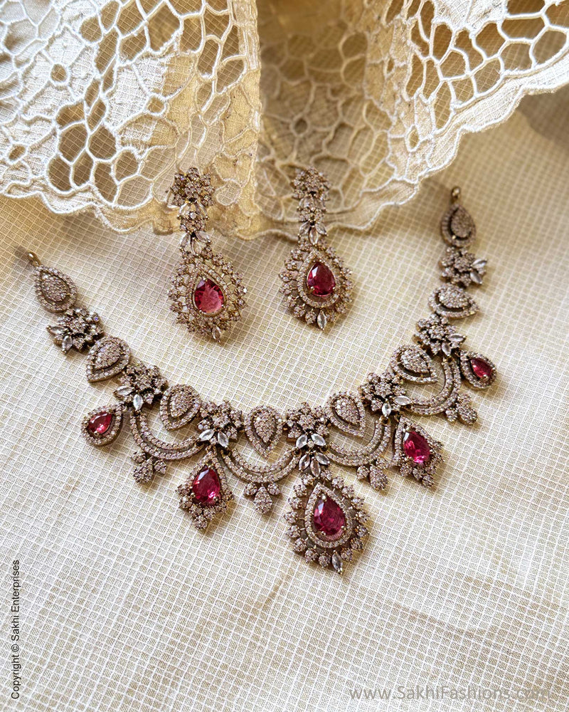 AJ-X13569 Victorian Ruby Neck Set