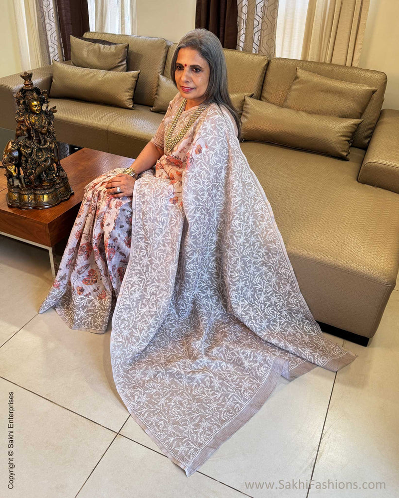 EE-X14405 Lucknowi Beige Kota sari