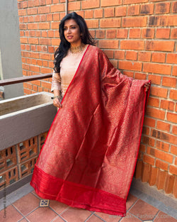 EE-X15894 Red Banarsi Dupatta