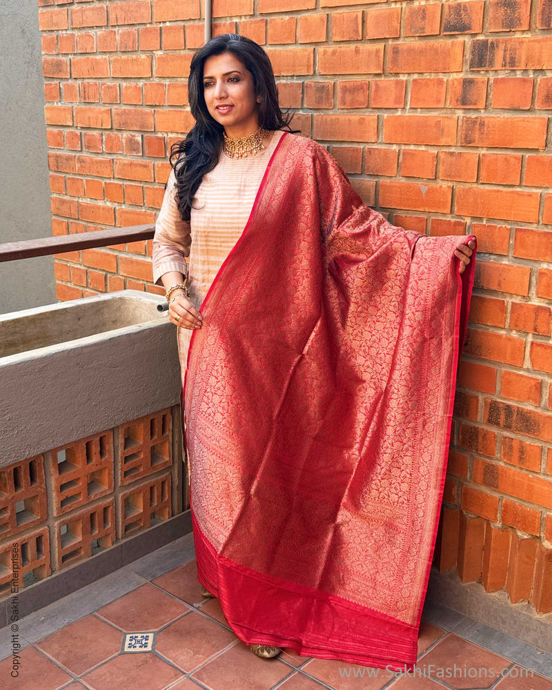 EE-X15894 Red Banarsi Dupatta