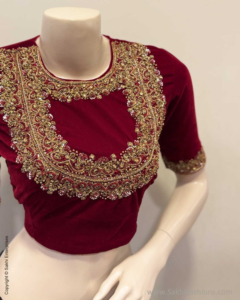 BL-X15290 Red Velvet Blouse