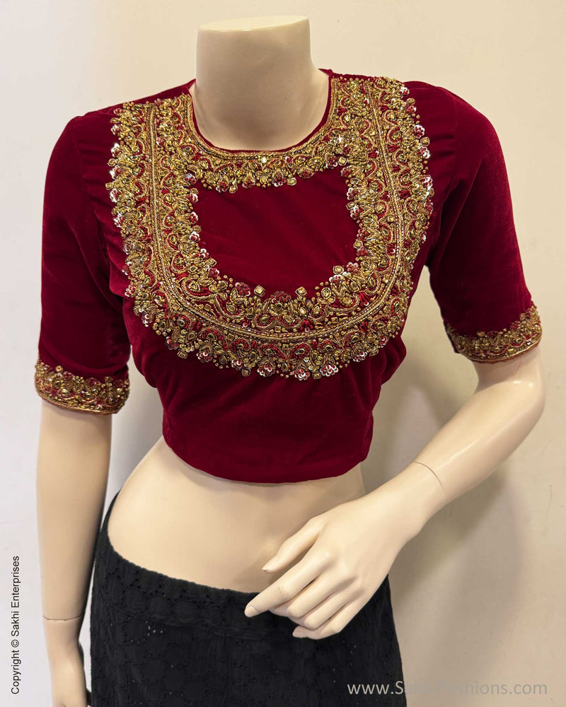 BL-X15290 Red Velvet Blouse