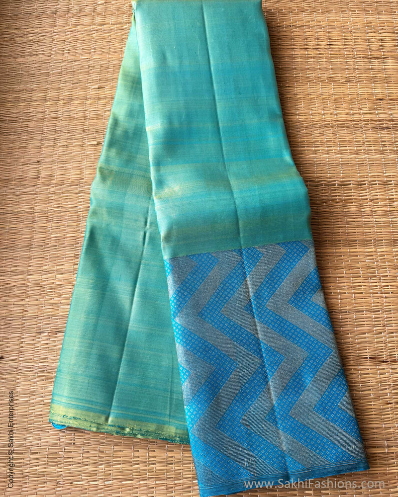 EE-X16004 Blue Kanjeevaram silk sari