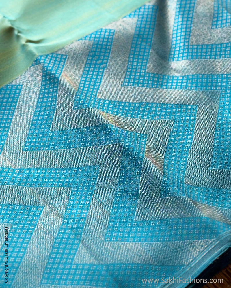 EE-X16004 Blue Kanjeevaram silk sari