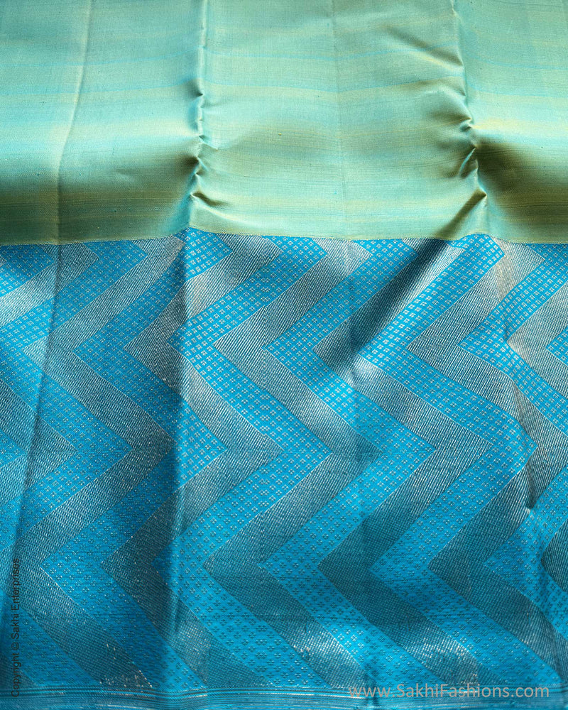 EE-X16004 Blue Kanjeevaram silk sari