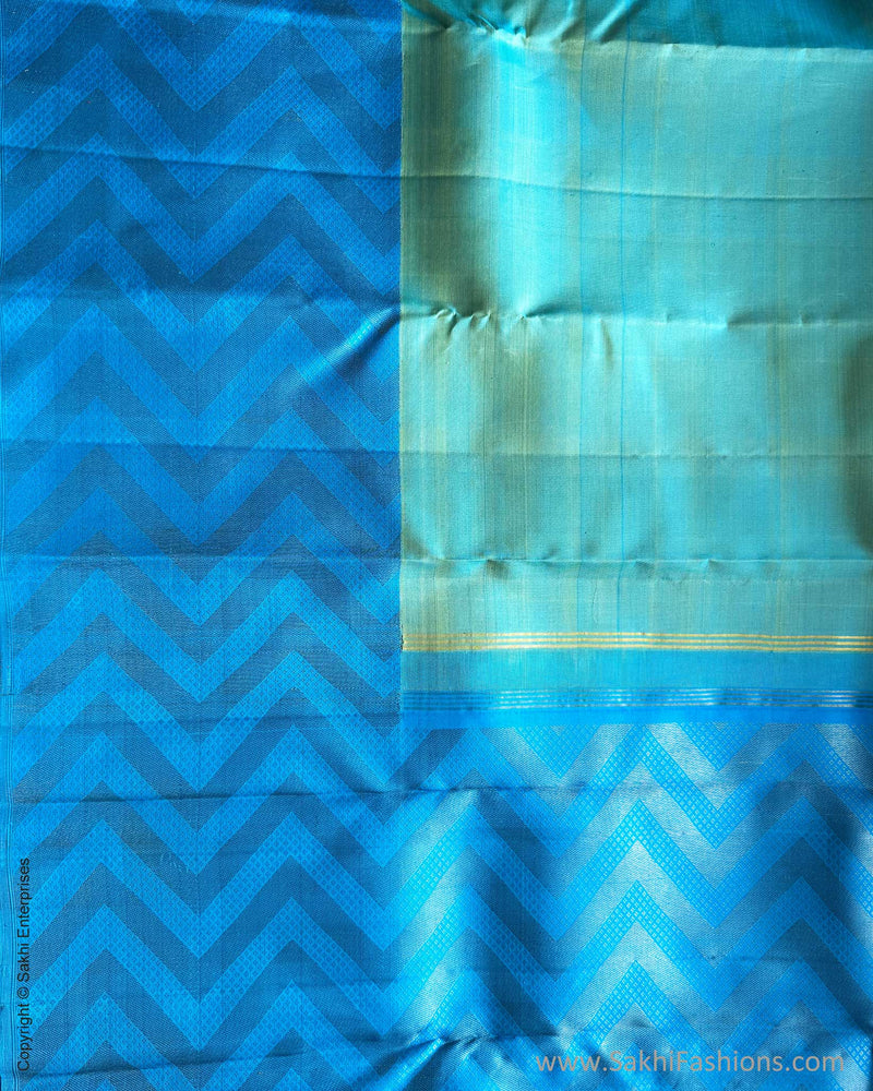 EE-X16004 Blue Kanjeevaram silk sari