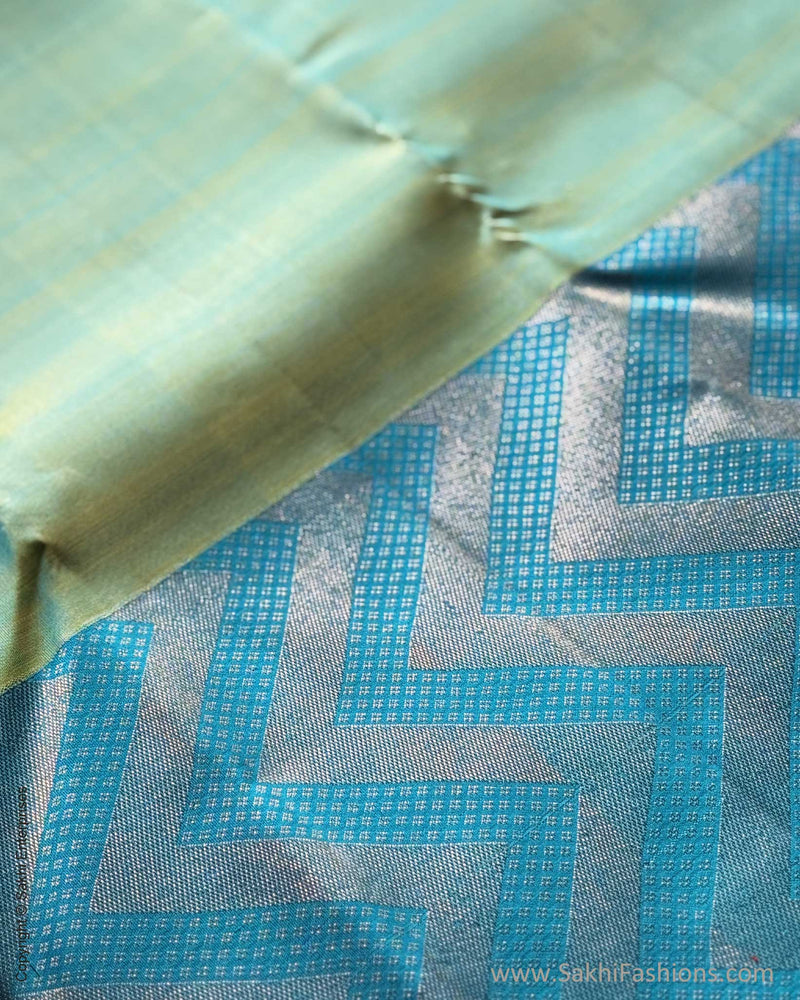 EE-X16004 Blue Kanjeevaram silk sari