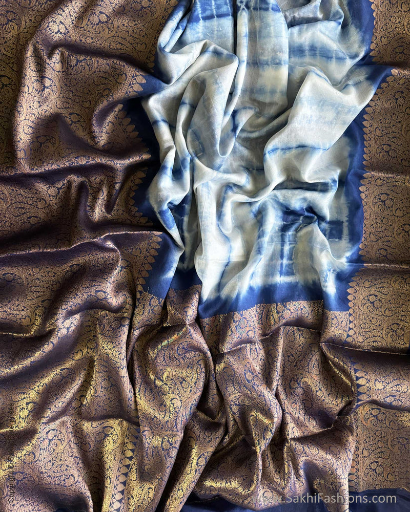 DP-X01684 Blue Tie Dye saree