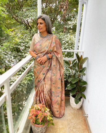 EE-S54590 Tussar Grey Saree – sakhifashions