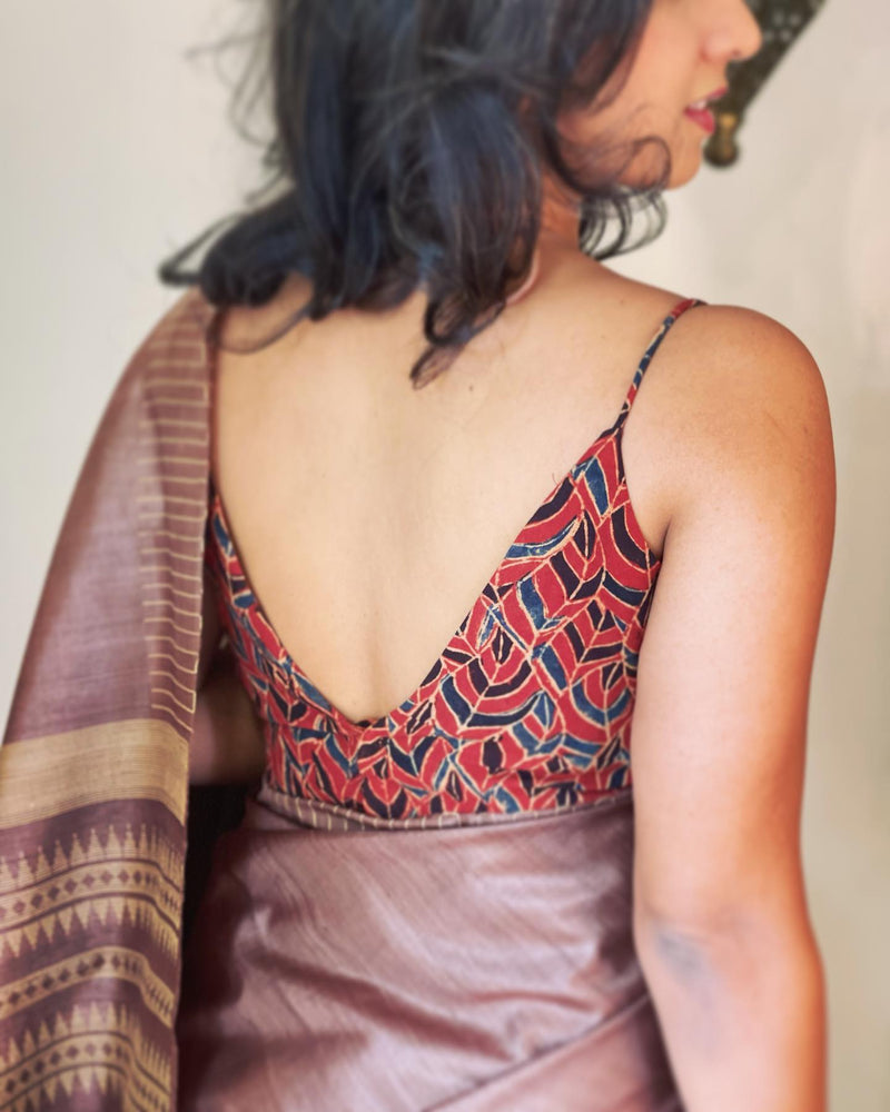 EE-W09247 Brown Tussar Sari