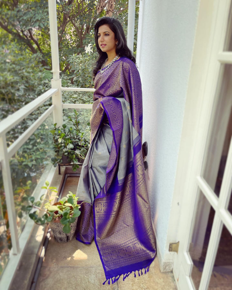 New Purple Colour Soft Silk Saree With Blouse – Sareewave