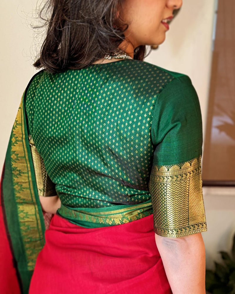 EE-W06217 Red Madurai Cotton