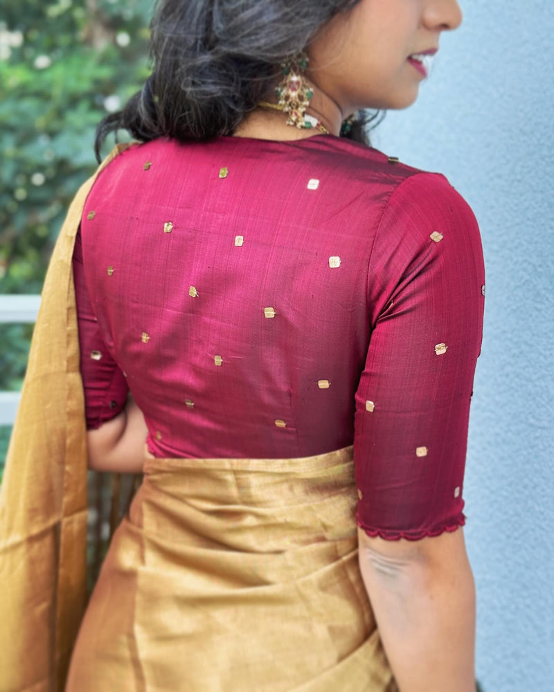 Bl-W03025 Kanchi Maroon Blouse