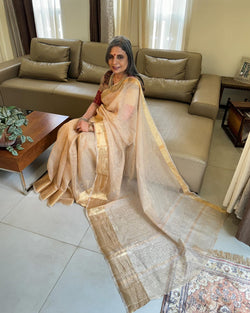 EE-W12262 Gold Tissue saree