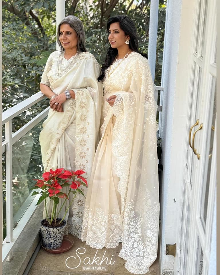 EE-W02929 Cream Tussar Sari