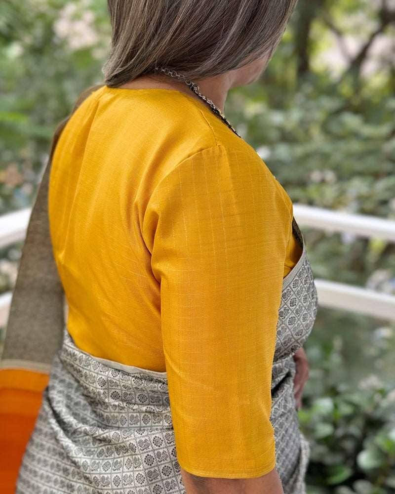 BL-XY06831 Yellow Kanchi Blouse