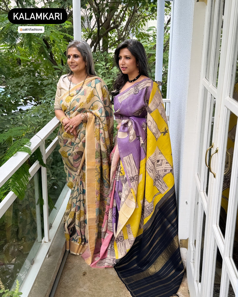 EE-X02977 Kalamkari Kanchi Silk