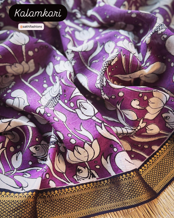 DP-X11524 Purple Kalamkari Saree