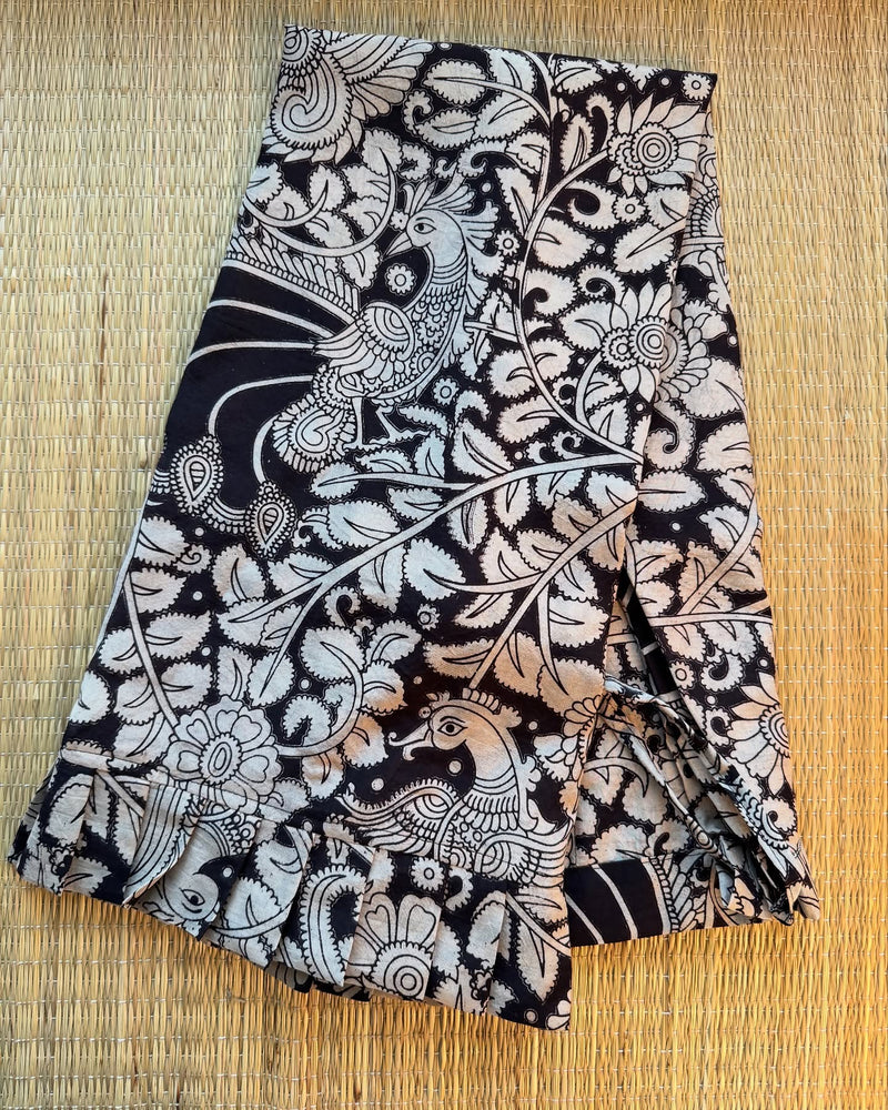 PT-R21679 Black Kalamkari Petticoat