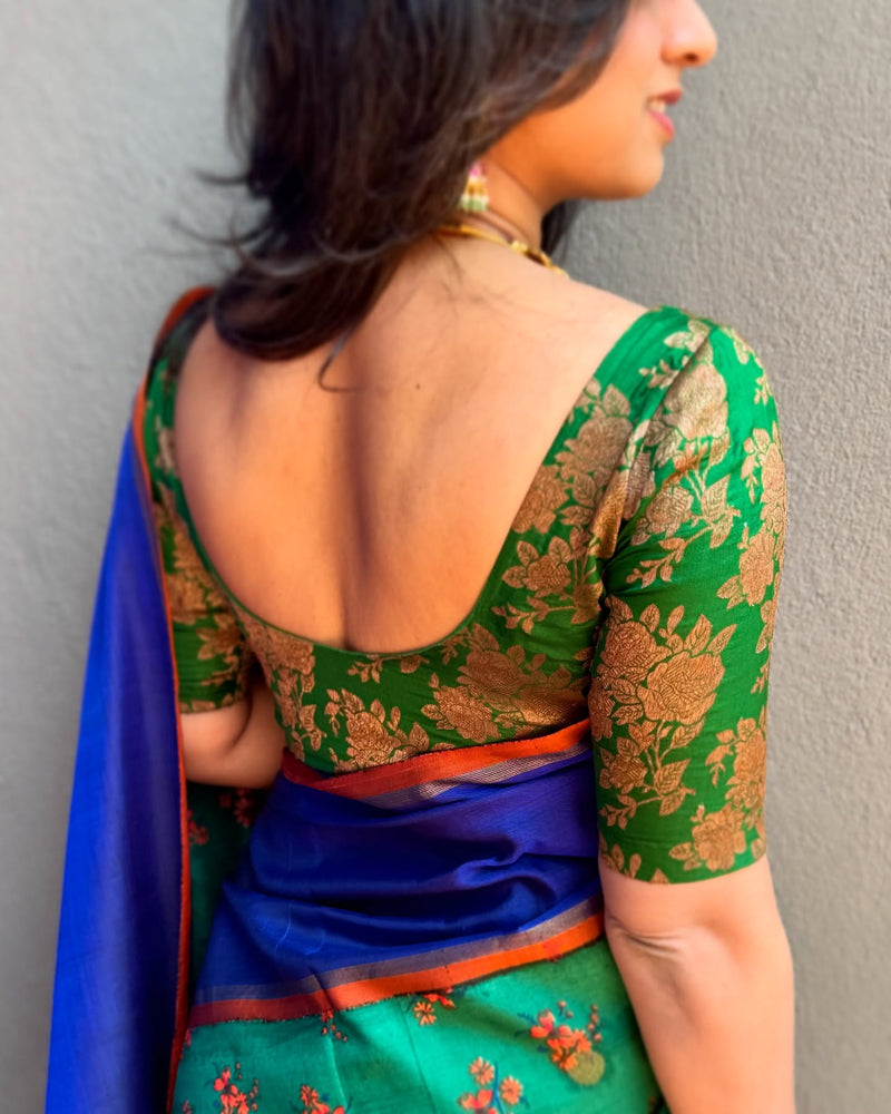 EE-X12859 Floral Kanchi Silk Sari