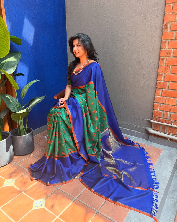 EE-X12859 Floral Kanchi Silk Sari