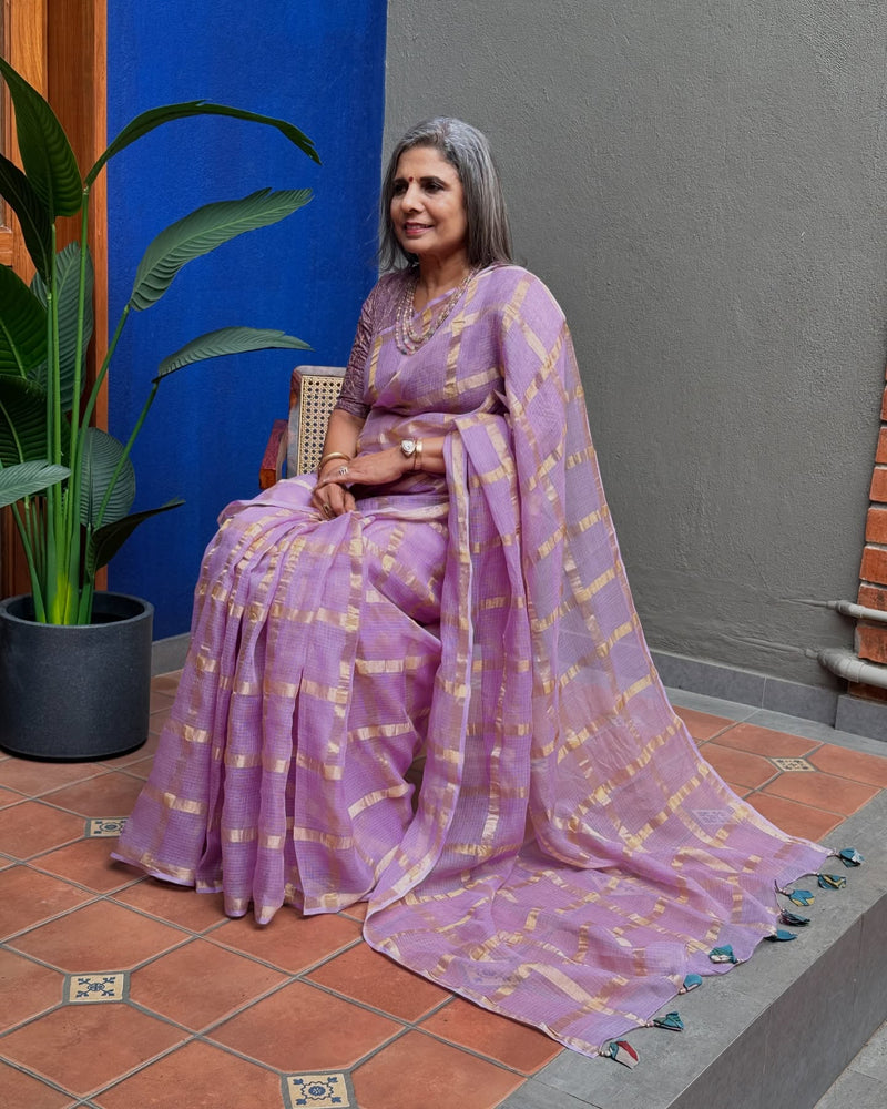 EE-X07642 Lilac Kota Cotton Sari