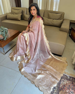 EE-X00039 Pink Tissue saree