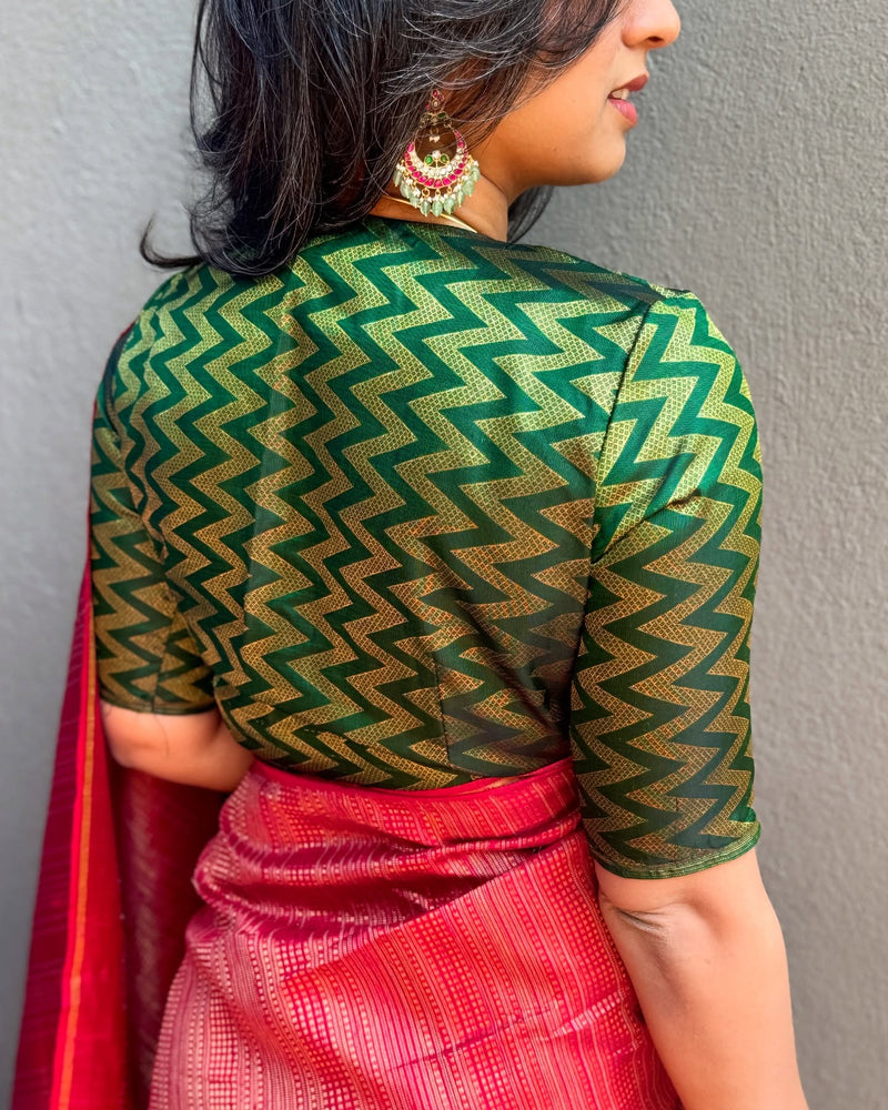 BL-X07737 Green Kanchi Blouse