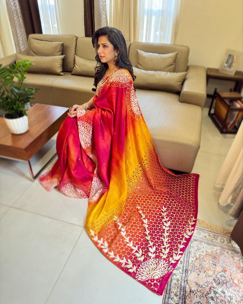 DP-X05423 Silk Cutwork sari