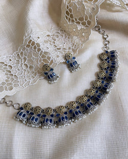 AJ-W06975 Statement Blue Necklace