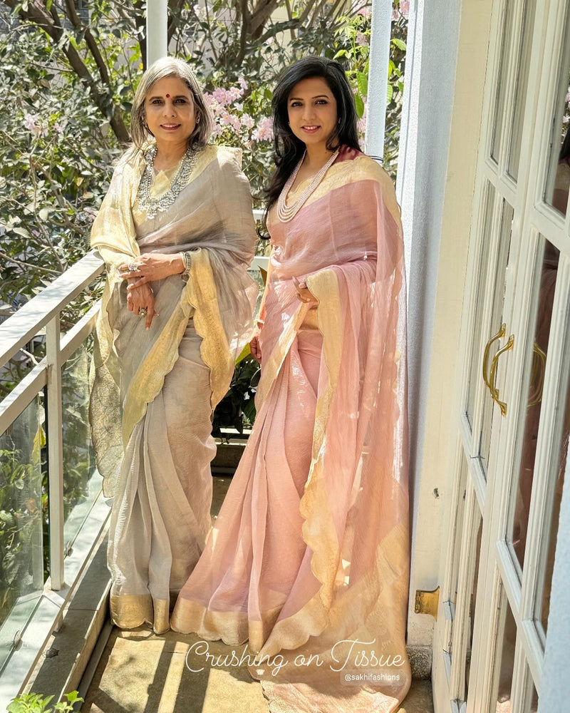 EE-X00039 Pink Tissue saree